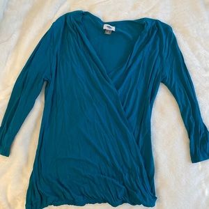 Mock wrap 3/4 sleeve top